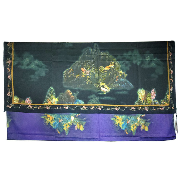 NWT Double Sided Silk Scarf 52"x52" Large Square Shawl Wrap XiangYunSha 3658 - Picture 6 of 11